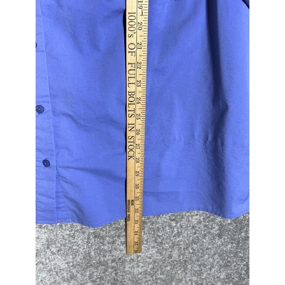 Denim & Co Long Sleeve Button Up Tunic Top Womens Size 1X Stretch Blue Pockets - Picture 15 of 15